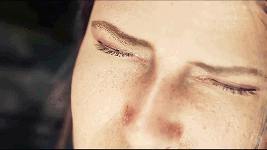girl shutting eyes and opening eyes