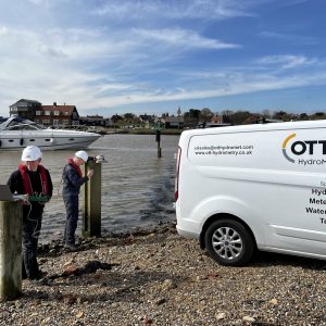The Service Engineers are checking the OTT RLS water level sensor on site to verify it still provides accurate data.